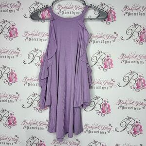 Mittoshop cold shoulder open sleeve Lavender Sleeveless Ruffle Swing Dress BNWT